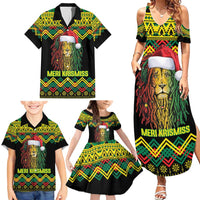 Jamaica Reggae Lion Christmas Family Matching Summer Maxi Dress and Hawaiian Shirt Kente Pattern Meri Krismiss - Wonder Print Shop