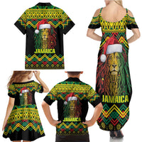 Jamaica Reggae Lion Christmas Family Matching Summer Maxi Dress and Hawaiian Shirt Kente Pattern Meri Krismiss - Wonder Print Shop