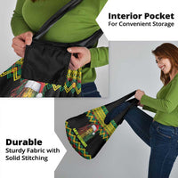 Jamaica Reggae Lion Christmas Grocery Bag Kente Pattern Meri Krismiss