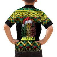 Jamaica Reggae Lion Christmas Kid Hawaiian Shirt Kente Pattern Meri Krismiss - Wonder Print Shop