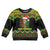 Jamaica Reggae Lion Christmas Kid Ugly Christmas Sweater Kente Pattern Meri Krismiss - Wonder Print Shop
