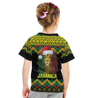 Jamaica Reggae Lion Christmas Kid T Shirt Kente Pattern Meri Krismiss - Wonder Print Shop