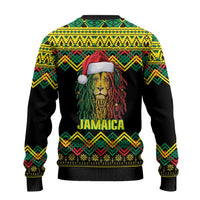 Jamaica Reggae Lion Christmas Ugly Christmas Sweater Kente Pattern Meri Krismiss - Wonder Print Shop