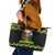 Jamaica Reggae Lion Christmas Leather Tote Bag Kente Pattern Meri Krismiss - Wonder Print Shop