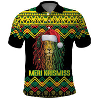Jamaica Reggae Lion Christmas Polo Shirt Kente Pattern Meri Krismiss - Wonder Print Shop