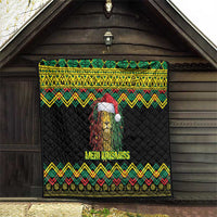 Jamaica Reggae Lion Christmas Quilt Kente Pattern Meri Krismiss - Wonder Print Shop