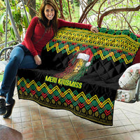 Jamaica Reggae Lion Christmas Quilt Kente Pattern Meri Krismiss - Wonder Print Shop