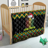 Jamaica Reggae Lion Christmas Quilt Kente Pattern Meri Krismiss - Wonder Print Shop