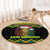 Jamaica Reggae Lion Christmas Round Carpet Kente Pattern Meri Krismiss