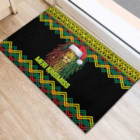 Jamaica Reggae Lion Christmas Rubber Doormat Kente Pattern Meri Krismiss - Wonder Print Shop