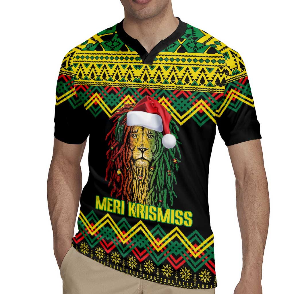 Jamaica Reggae Lion Christmas Rugby Jersey Kente Pattern Meri Krismiss - Wonder Print Shop