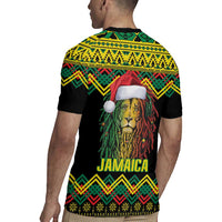 Jamaica Reggae Lion Christmas Rugby Jersey Kente Pattern Meri Krismiss - Wonder Print Shop