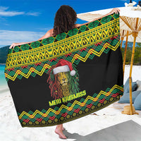 Jamaica Reggae Lion Christmas Sarong Kente Pattern Meri Krismiss - Wonder Print Shop
