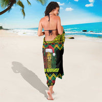 Jamaica Reggae Lion Christmas Sarong Kente Pattern Meri Krismiss - Wonder Print Shop