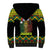 Jamaica Reggae Lion Christmas Sherpa Hoodie Kente Pattern Meri Krismiss - Wonder Print Shop