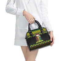 Jamaica Reggae Lion Christmas Shoulder Handbag Kente Pattern Meri Krismiss