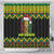 Jamaica Reggae Lion Christmas Shower Curtain Kente Pattern Meri Krismiss