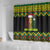 Jamaica Reggae Lion Christmas Shower Curtain Kente Pattern Meri Krismiss