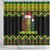 Jamaica Reggae Lion Christmas Shower Curtain Kente Pattern Meri Krismiss