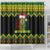 Jamaica Reggae Lion Christmas Shower Curtain Kente Pattern Meri Krismiss
