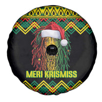Jamaica Reggae Lion Christmas Spare Tire Cover Kente Pattern Meri Krismiss - Wonder Print Shop