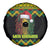 Jamaica Reggae Lion Christmas Spare Tire Cover Kente Pattern Meri Krismiss - Wonder Print Shop