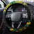 Jamaica Reggae Lion Christmas Steering Wheel Cover Kente Pattern Meri Krismiss - Wonder Print Shop