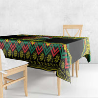 Jamaica Reggae Lion Christmas Tablecloth Kente Pattern Meri Krismiss - Wonder Print Shop