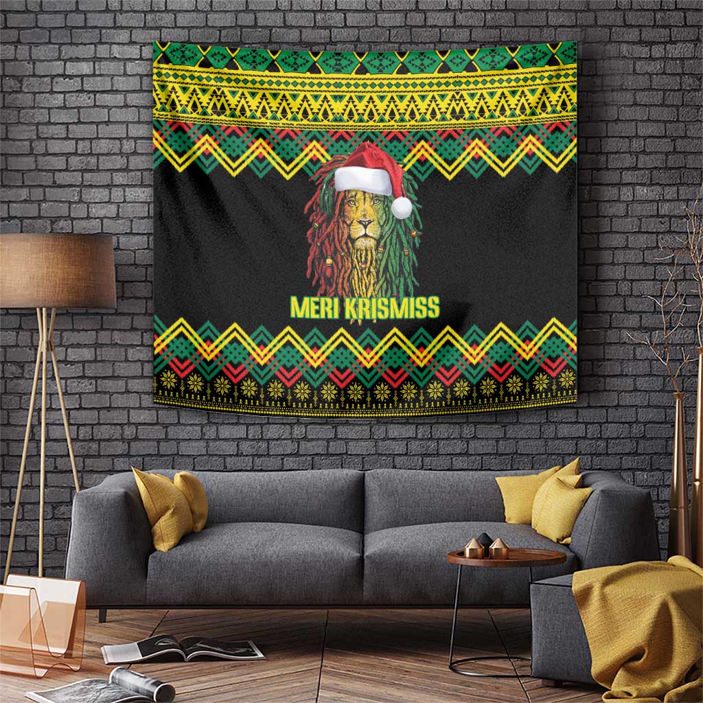 Jamaica Reggae Lion Christmas Tapestry Kente Pattern Meri Krismiss - Wonder Print Shop