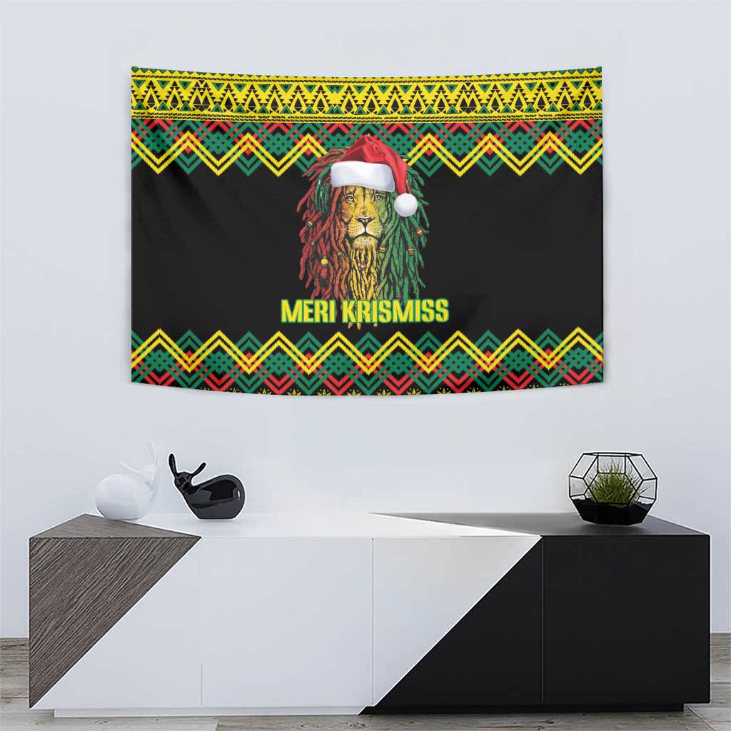 Jamaica Reggae Lion Christmas Tapestry Kente Pattern Meri Krismiss - Wonder Print Shop