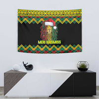 Jamaica Reggae Lion Christmas Tapestry Kente Pattern Meri Krismiss - Wonder Print Shop