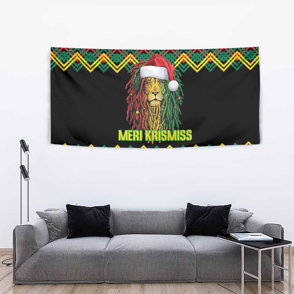 Jamaica Reggae Lion Christmas Tapestry Kente Pattern Meri Krismiss - Wonder Print Shop