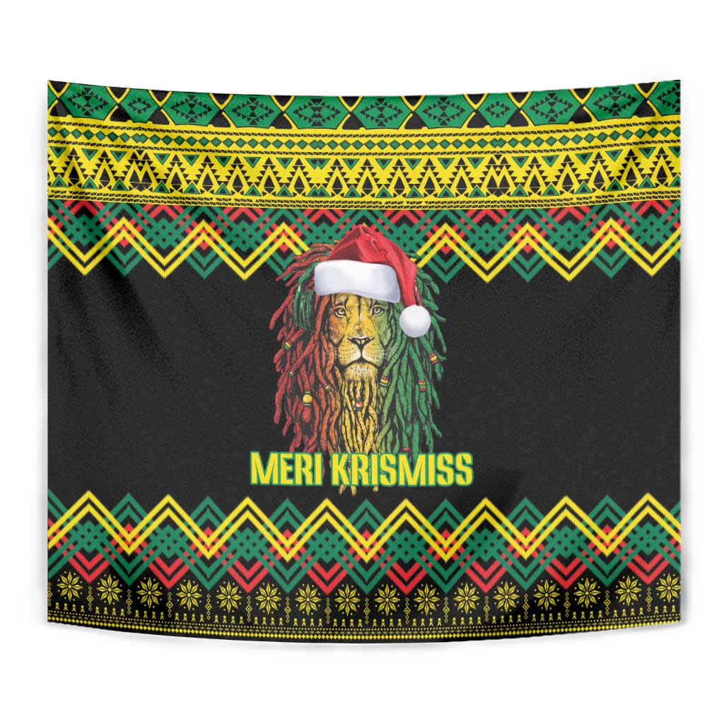 Jamaica Reggae Lion Christmas Tapestry Kente Pattern Meri Krismiss - Wonder Print Shop