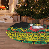 Jamaica Reggae Lion Christmas Tree Skirt Kente Pattern Meri Krismiss - Wonder Print Shop
