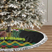 Jamaica Reggae Lion Christmas Tree Skirt Kente Pattern Meri Krismiss - Wonder Print Shop