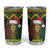 Jamaica Reggae Lion Christmas Tumbler Cup Kente Pattern Meri Krismiss - Wonder Print Shop