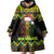 Jamaica Reggae Lion Christmas Wearable Blanket Hoodie Kente Pattern Meri Krismiss - Wonder Print Shop
