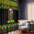 Jamaica Reggae Lion Christmas Window Curtain Kente Pattern Meri Krismiss - Wonder Print Shop