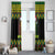 Jamaica Reggae Lion Christmas Window Curtain Kente Pattern Meri Krismiss - Wonder Print Shop