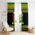Jamaica Reggae Lion Christmas Window Curtain Kente Pattern Meri Krismiss - Wonder Print Shop