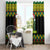 Jamaica Reggae Lion Christmas Window Curtain Kente Pattern Meri Krismiss - Wonder Print Shop