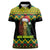 Jamaica Reggae Lion Christmas Women Polo Shirt Kente Pattern Meri Krismiss - Wonder Print Shop