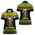 Jamaica Reggae Lion Christmas Women Polo Shirt Kente Pattern Meri Krismiss - Wonder Print Shop
