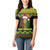 Jamaica Reggae Lion Christmas Women Polo Shirt Kente Pattern Meri Krismiss - Wonder Print Shop