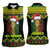 Jamaica Reggae Lion Christmas Women Sleeveless Polo Shirt Kente Pattern Meri Krismiss - Wonder Print Shop