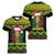 Jamaica Reggae Lion Christmas Women V-Neck T-Shirt Kente Pattern Meri Krismiss - Wonder Print Shop