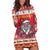 Personalized Romania Christmas Hoodie Dress Eurasian Lynx With Peony Flowers - Wonder Print Shop