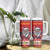 Personalized Romania Christmas Tumbler With Handle Eurasian Lynx With Peony Flowers - Wonder Print Shop