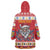 Personalized Romania Christmas Wearable Blanket Hoodie Eurasian Lynx With Peony Flowers - Wonder Print Shop