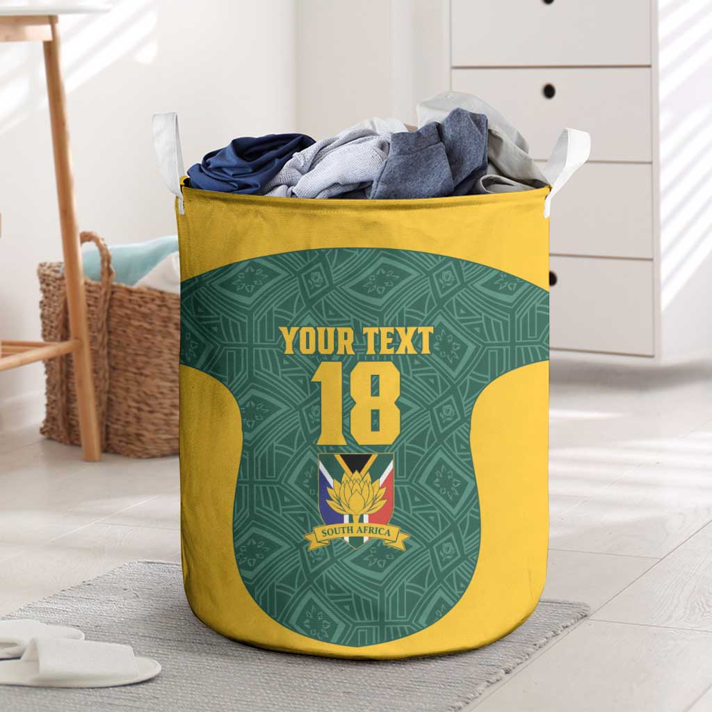Custom South Africa Soccer Laundry Basket Bafana Bafana Spirit African Pattern - Wonder Print Shop